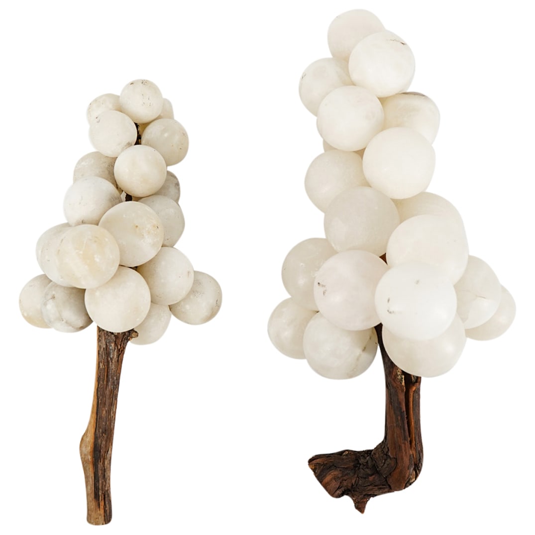 (2 Pc) Italian XL Polished Alabaster Marble Grape Clusters (1 of 5)