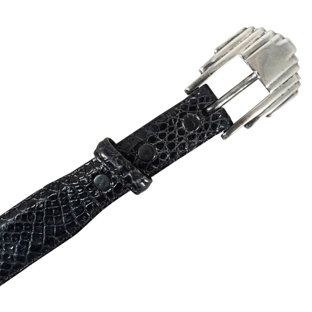 Curious George Genuine Alligator Leather Belt W/ Sterling Silver Buckle (1 of 4)