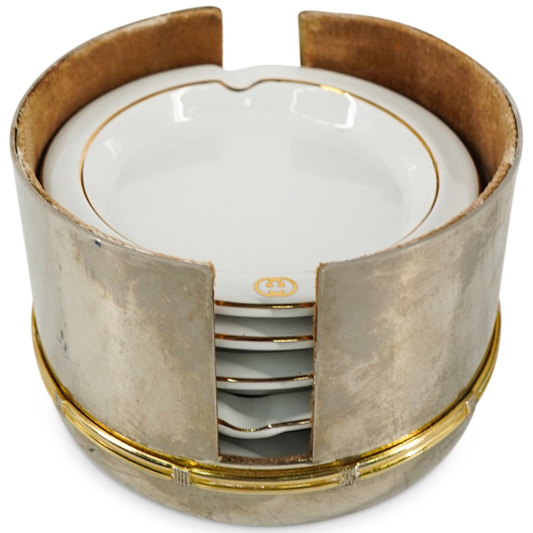 (5 Pc) Vintage Gucci Porcelain Ashtray Set (1 of 5)