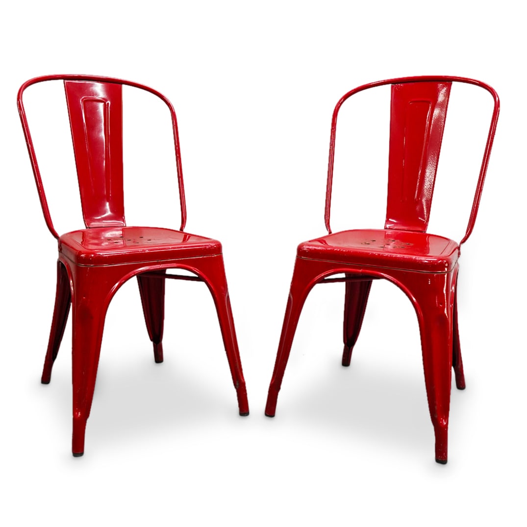 (2 Pc) Vintage Industrial Steel Chairs (1 of 6)