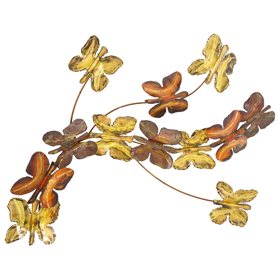 Mid Century Modern Brutalist Copper Butterfly Sculpture (1 of 3)