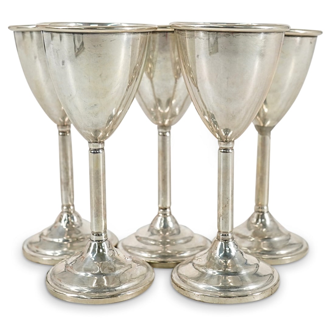 (5 Pc) National Silver Sterling Silver Liquor Cups (1 of 5)