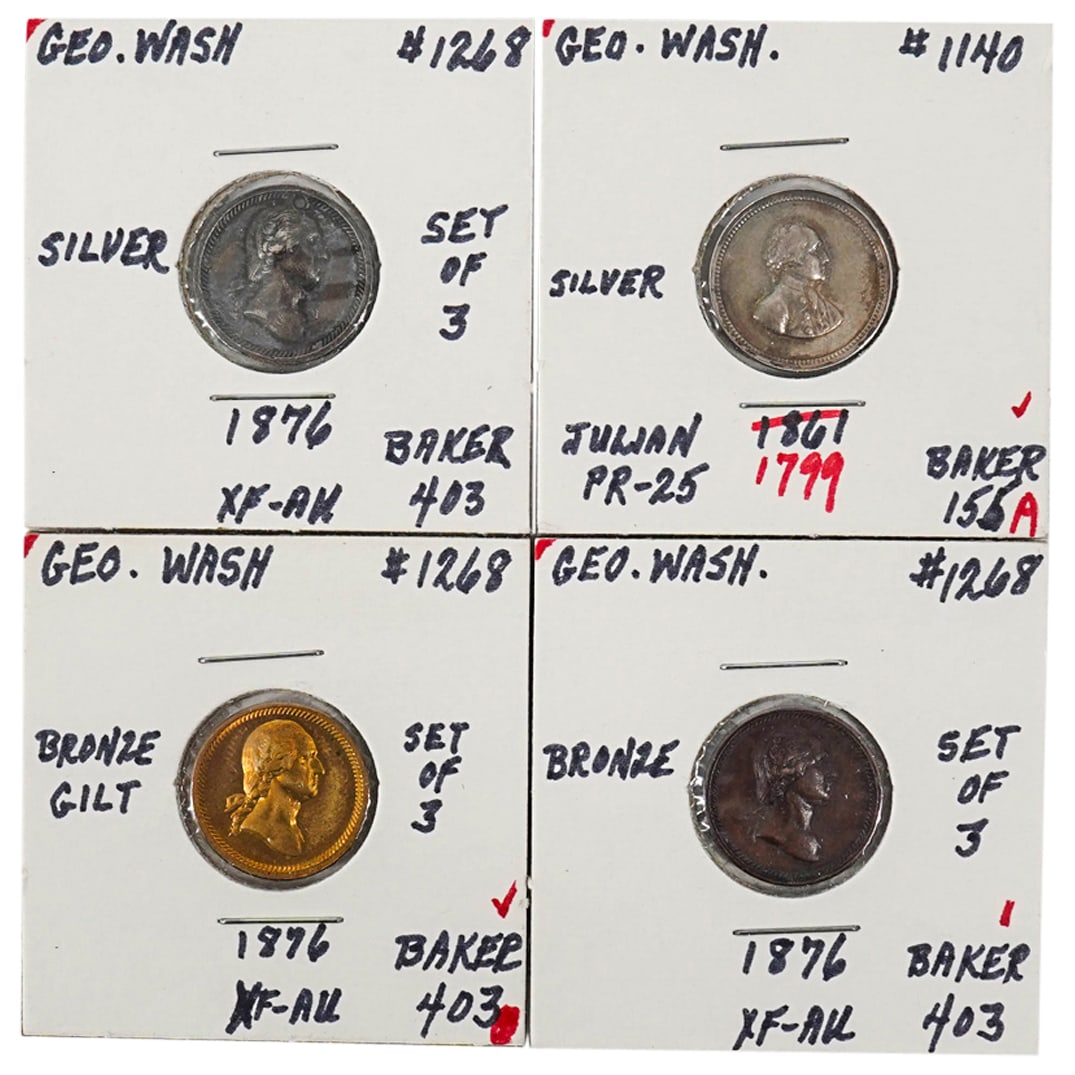 (4 Pc) 1876 Washington Medal Set (1 of 3)