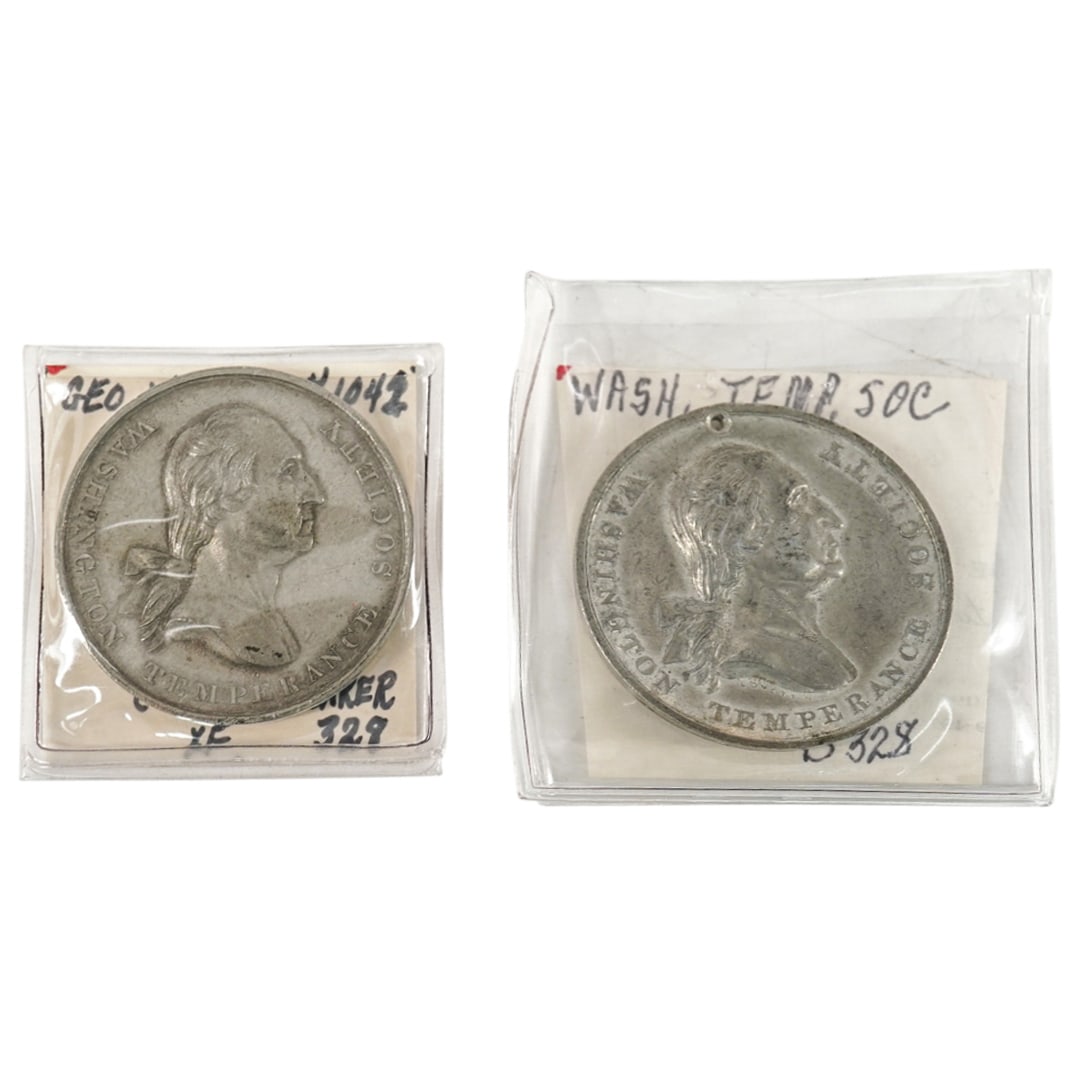 (2 Pc) Washington Temperance Society Medals (1 of 6)