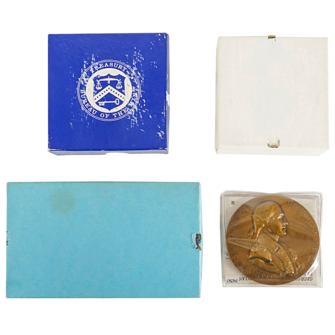 (4 Pc) George Washington Bronze Medal Collection (1 of 6)
