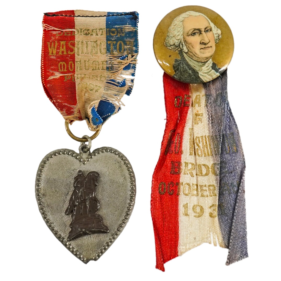 (2 Pc) George Washington Bridge & Monument Dedicatory Pin & Medal (1 of 5)
