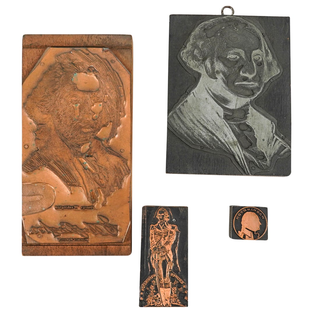 (4 Pc) Washington Metal Engravings (1 of 5)