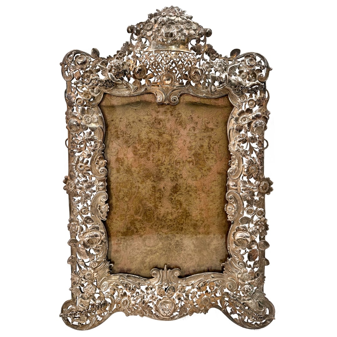 Antique 19th Cent. European Rococo Ornate Silver Desk Frame (1 of 6)
