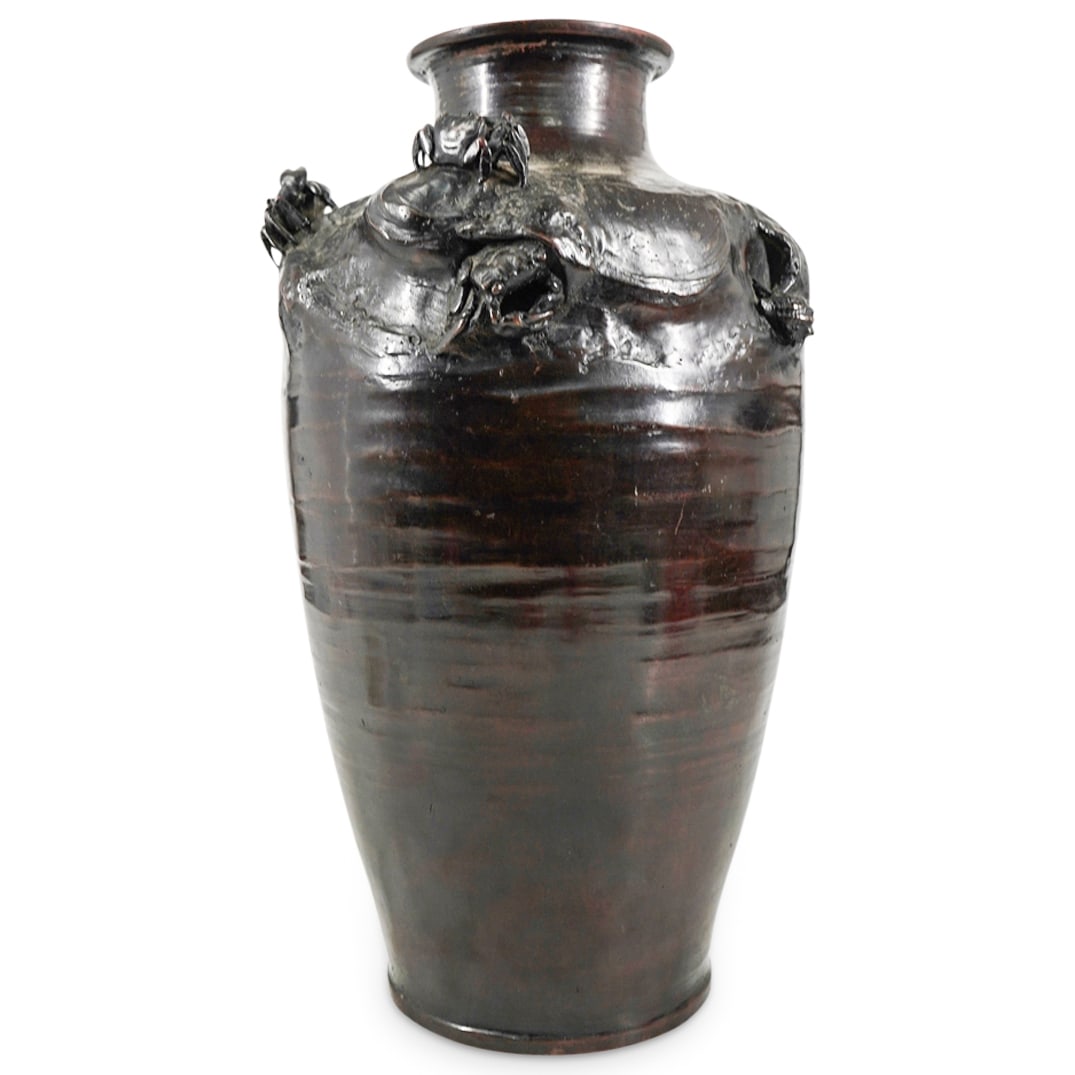 Japanese Meiji Bronze Crab Vase (1 of 3)