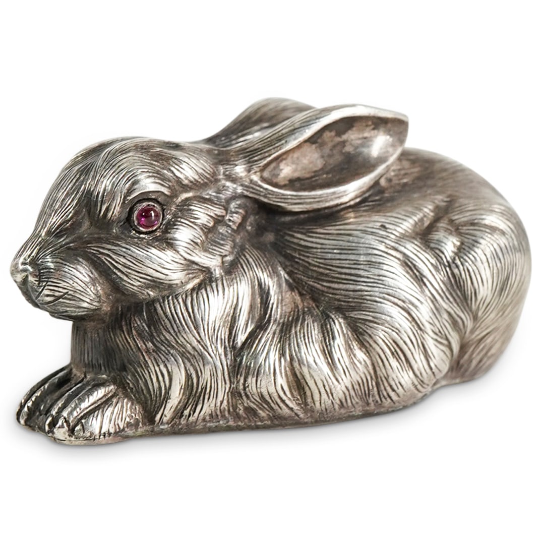 Antique Russian Faberge 916 Silver Rabbit (1 of 3)