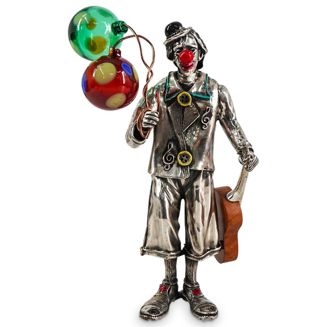 Vittorio Angini Silver & Enamel Clown Sculpture (1 of 4)
