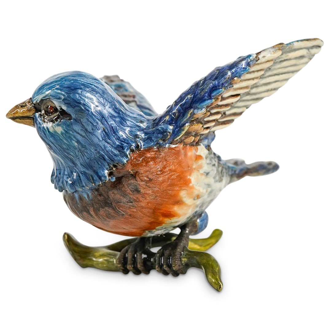 Jay Strongwater Enamel Blue Bird Figurine (1 of 4)