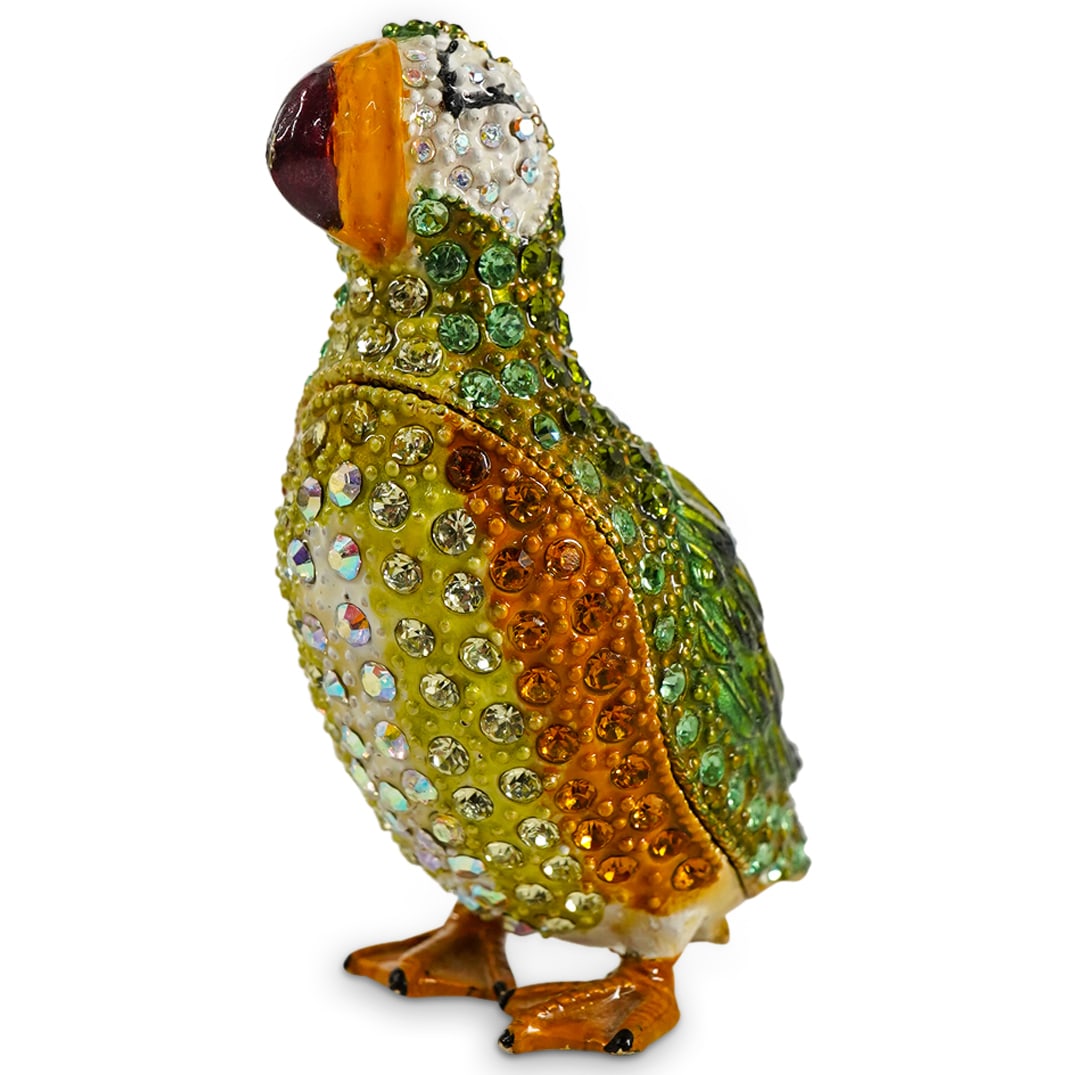 Jay Strongwater Style "Puffin" Jeweled Trinket Box (1 of 6)