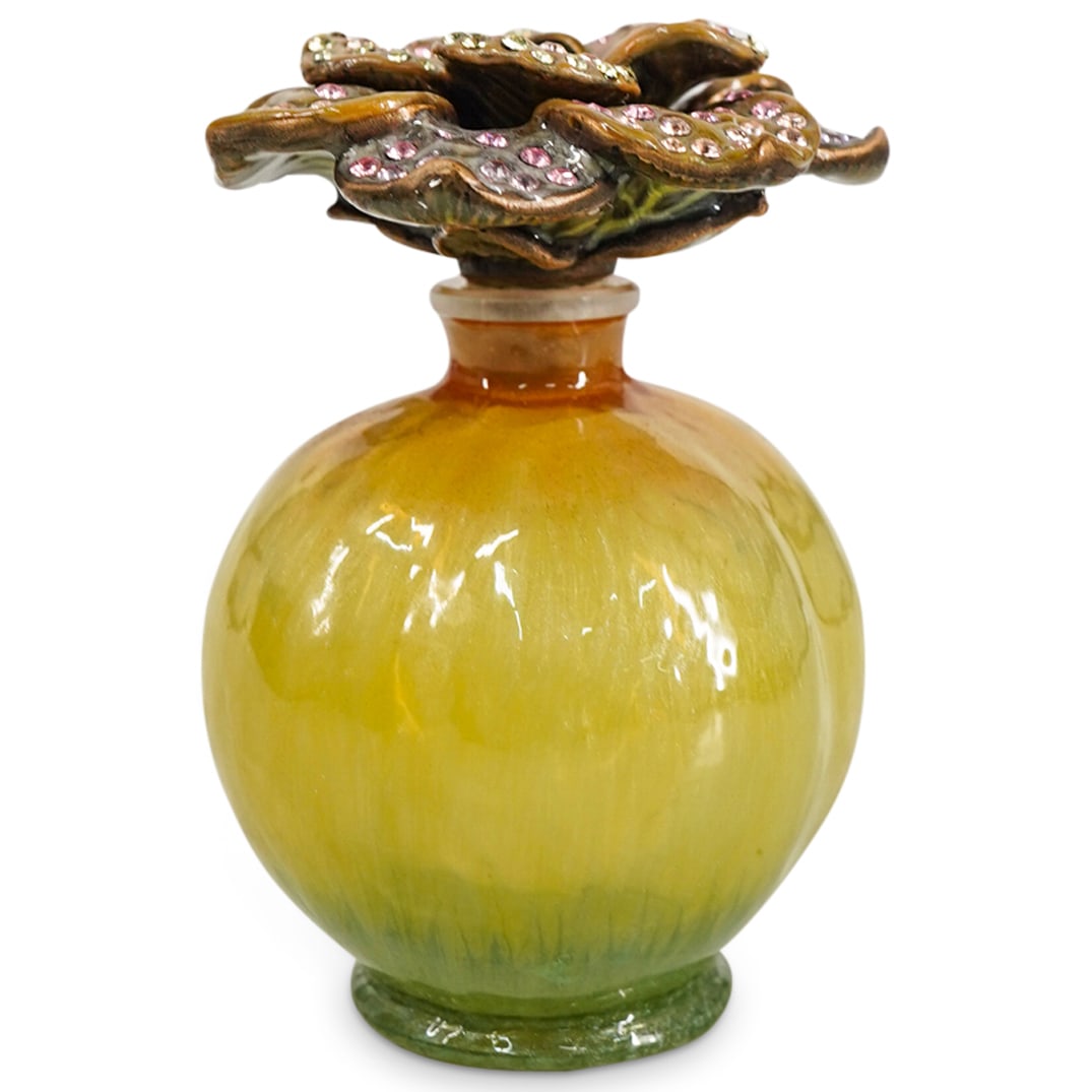 Jay Strongwater Perfume Bottle W/ Floral Stopper (1 of 6)