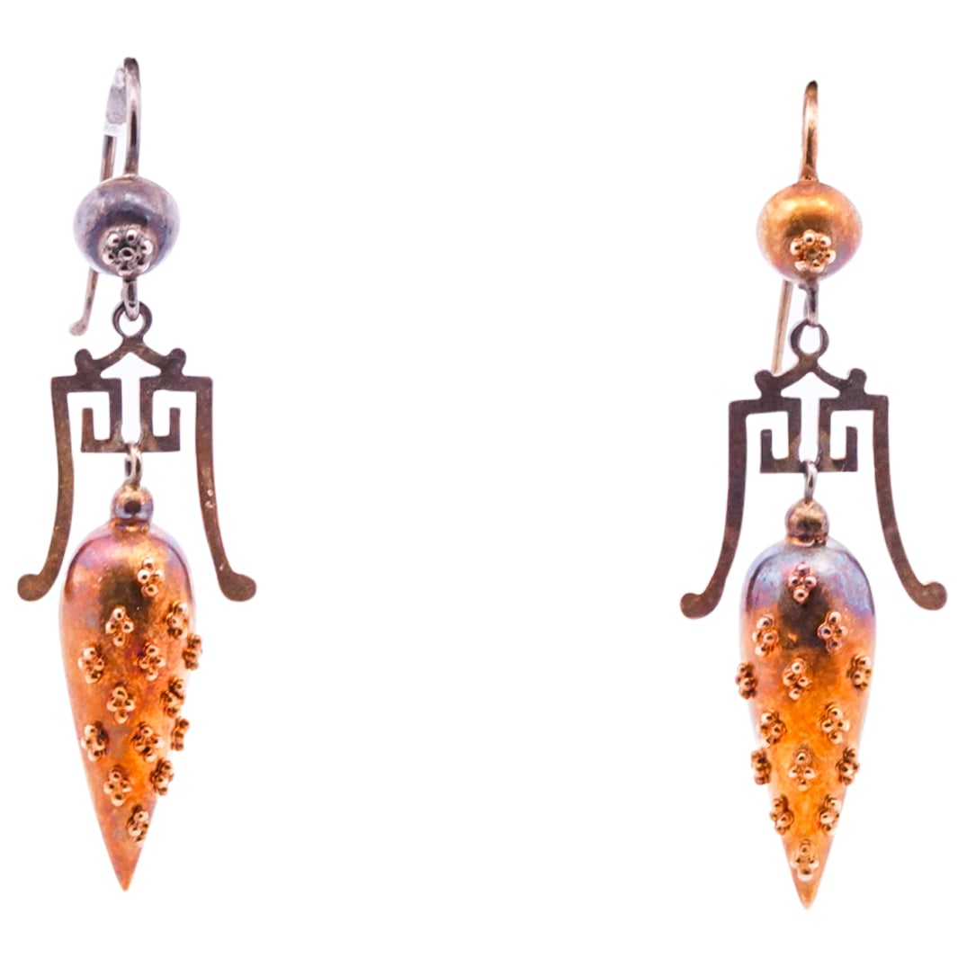 14K Gold Etruscan Revival Amphora Earrings (1 of 2)