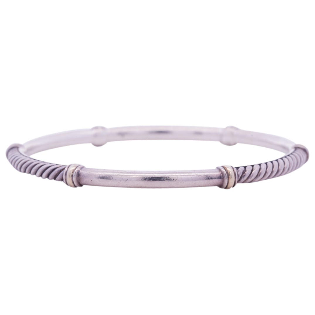 David Yurman Sterling Silver and 18k Gold Bangle (1 of 5)