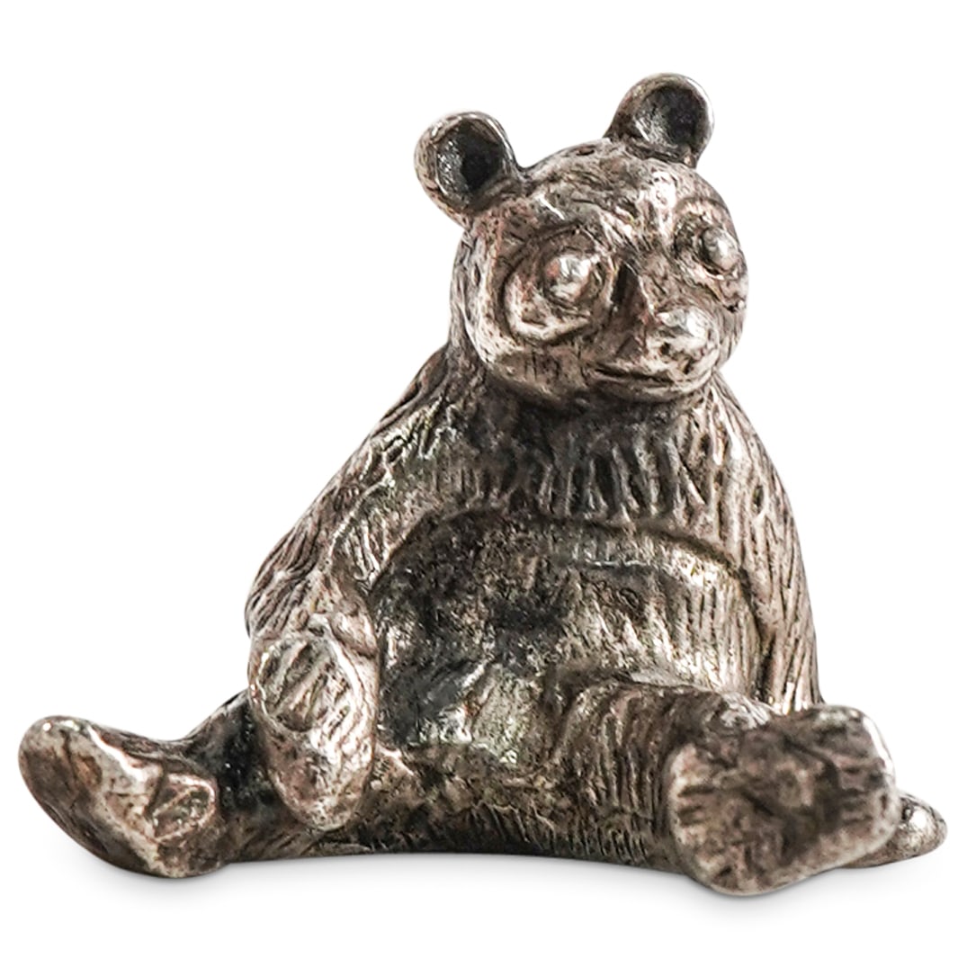 Miniature Sterling Silver Panda Bear Figurine (1 of 4)