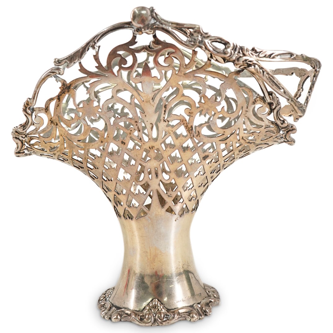 Birks and Sons Open Work Sterling Silver Handled Basket (1 of 4)