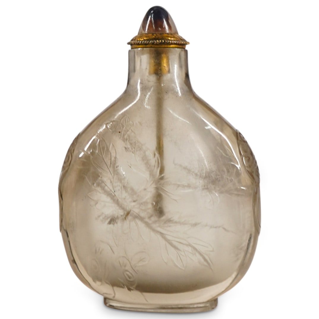 Antique Chinese Carved Rock crystal Snuff Bottle (1 of 3)