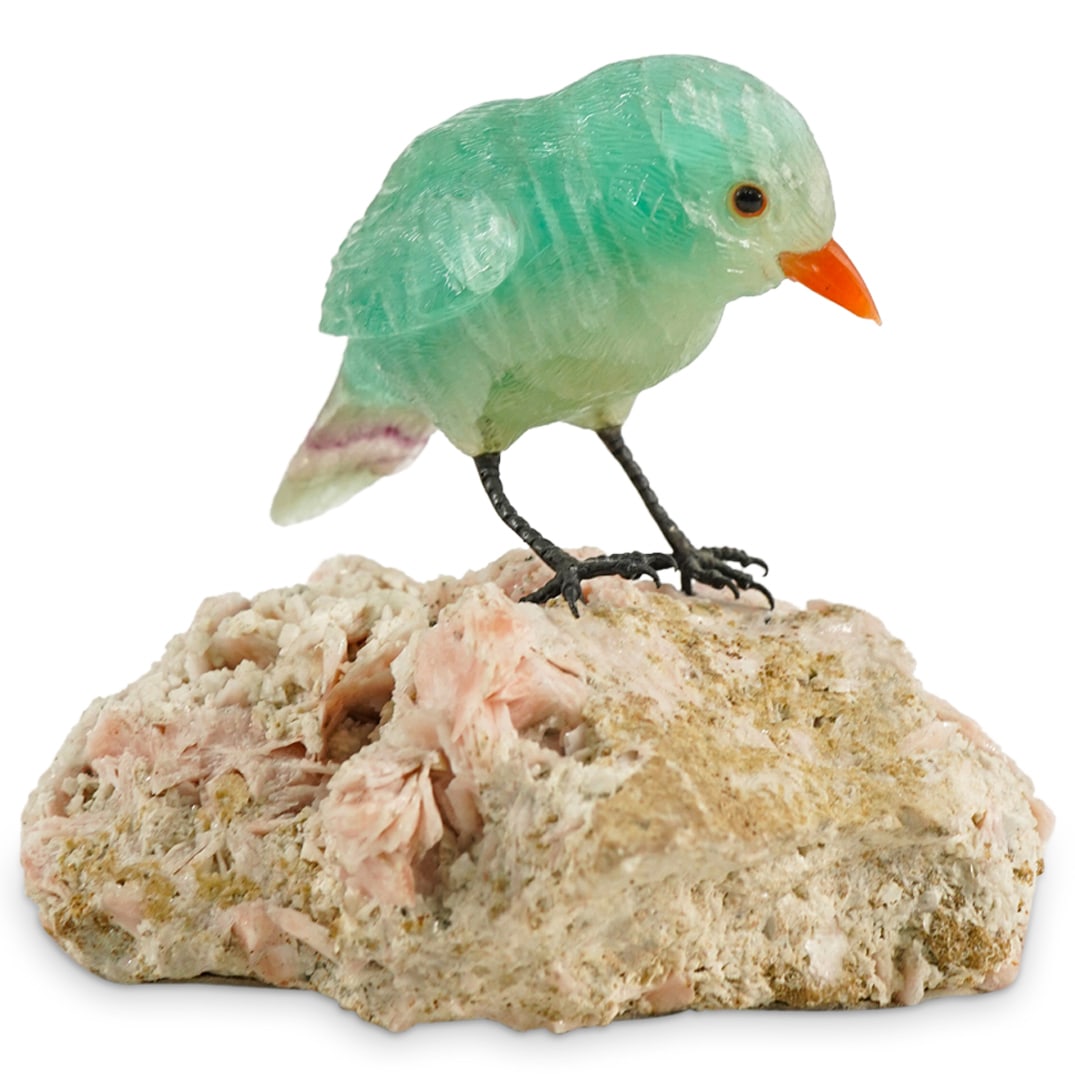 Peter Muller Style Lapidary Bird Sculpture (1 of 2)