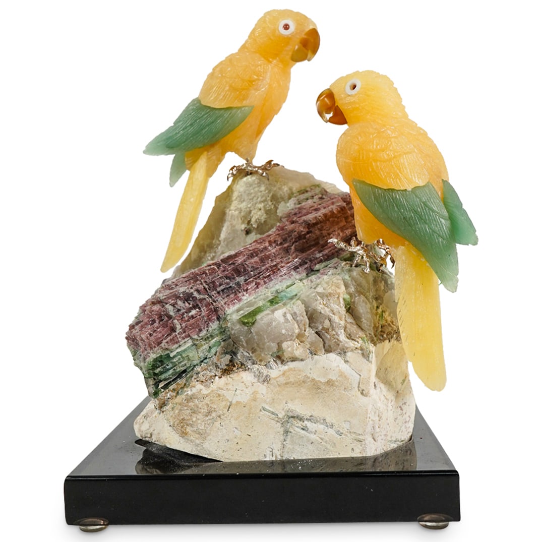Peter Muller Lapidary Parakeet Sculpture (1 of 6)