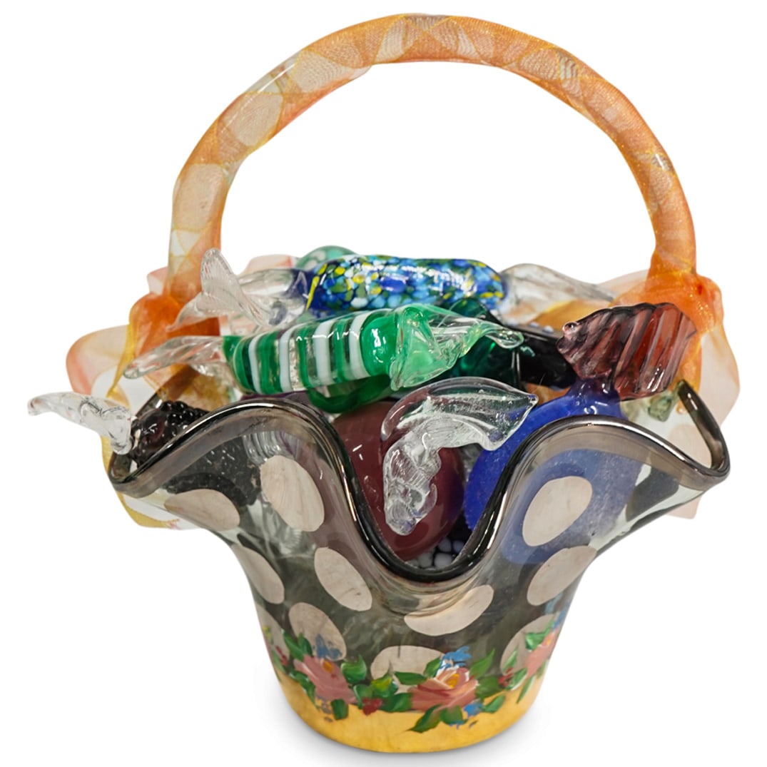 Mackenzie-Childs Glass Candy Basket & Glass Candies Set (1 of 5)