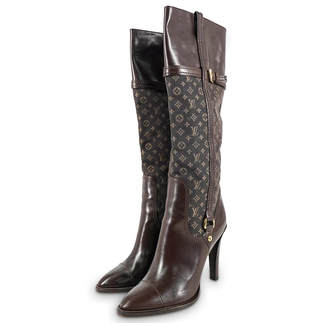 Vintage Louis Vuitton Jodie Brown Monogram Canvas / Leather Boots (1 of 6)