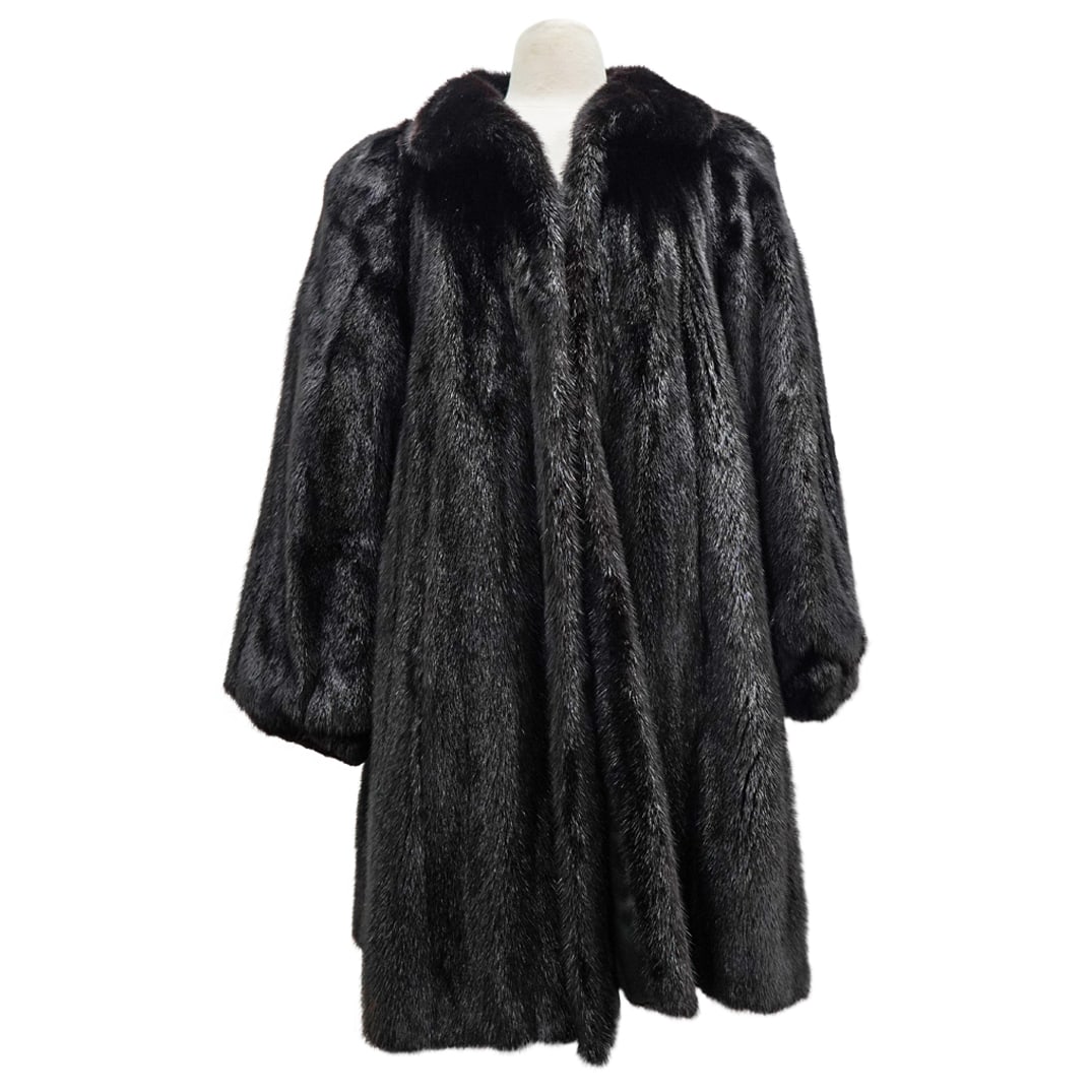Women's Black Fur Coat (1 of 4)