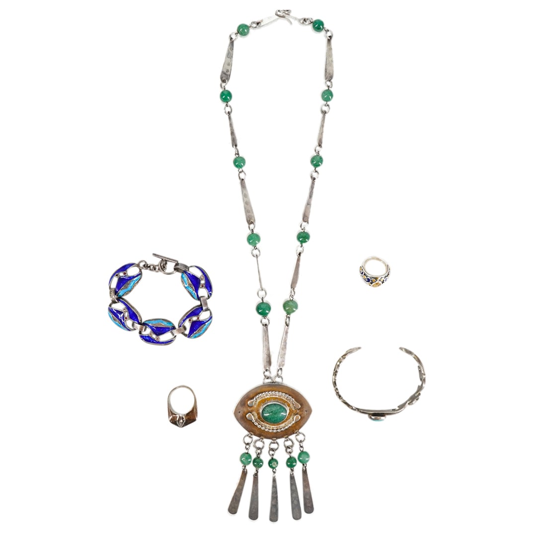 (5 Pc) Vintage Sterling Silver And Designer Jewelry (1 of 8)