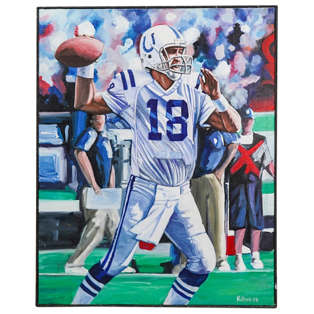 Robert Killion (B. 20th C.) "Peyton Manning: Colts" Oil On Canvas (1 of 6)