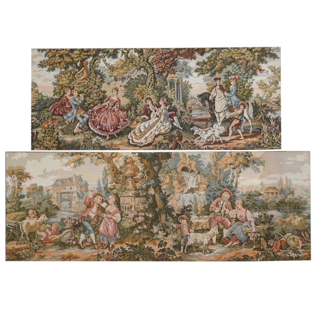 (2 Pc) Pair of French Woven Tapestries (1 of 9)