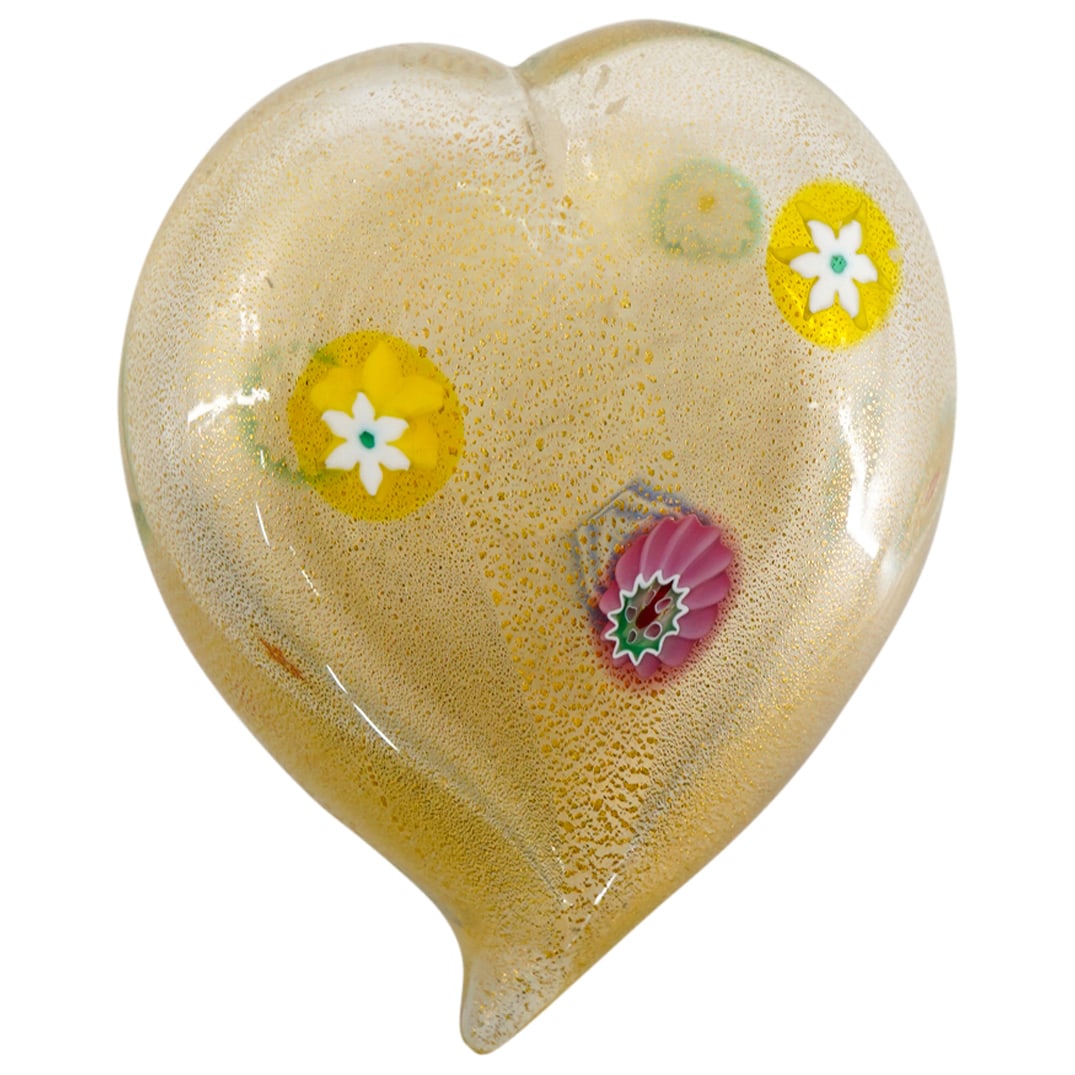 Murano Art Glass Heart-Shaped Paperweight (1 of 2)