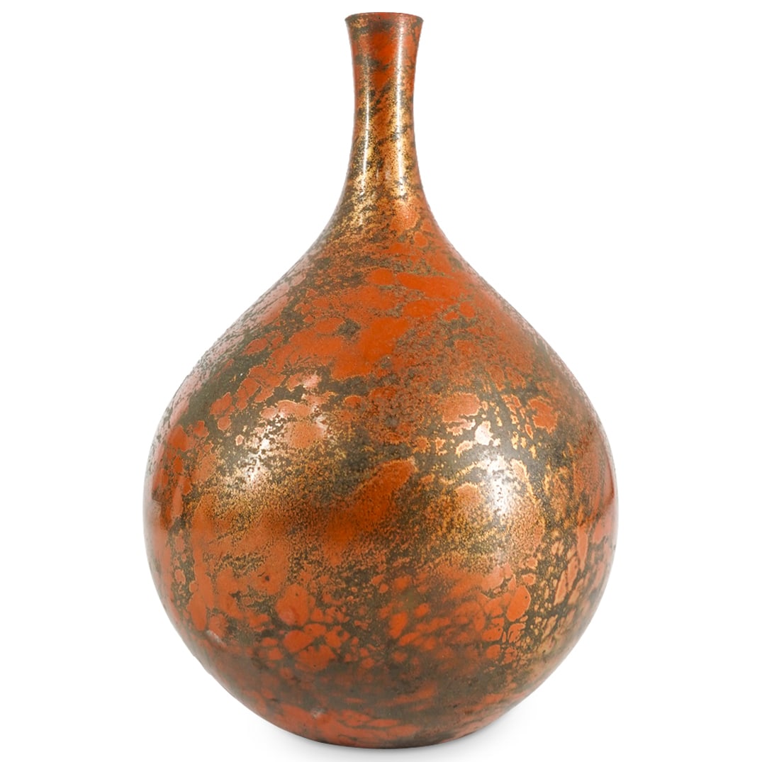 Mixed Metal Narrow Necked Bulbous Vase (1 of 4)