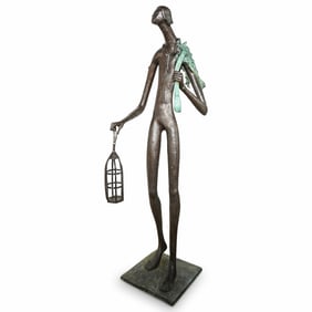 Charlotte Yazbek (Mex., 1919-1989) Bird Seeker Bronze