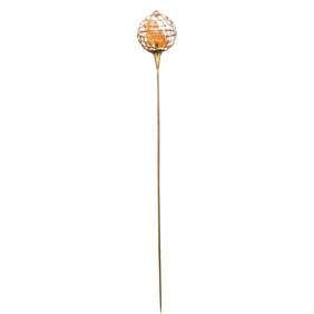 Faberge August Holming 14k Gold Caged Bird Hair Pin