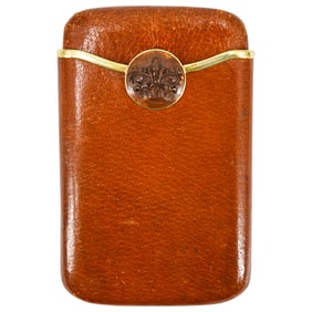 Faberge Michael Pershin 18k Gold and Leather Cigar Case