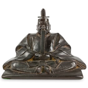 Japanese Bronze Tokugawa Ieyasu Figure
