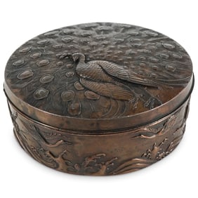 Antique Japanese Peacock Box