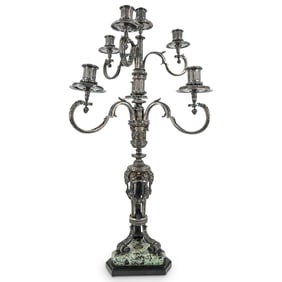 Russian Faberge Silver Neoclassical Candelabra