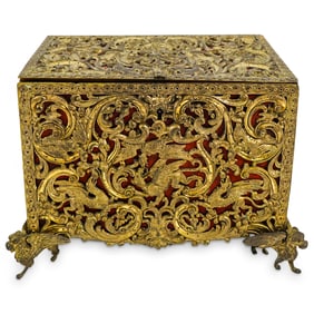 18th Century French Gilt Bronze Jewelry Box