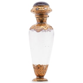 Victorian 18k Gold and Crystal Scent Bottle