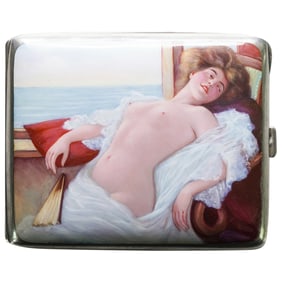 Antique Continental Silver and Enamel Cigarette Case