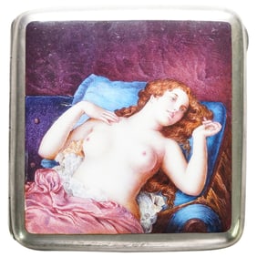 Antique Continental Silver and Enamel Cigarette Case