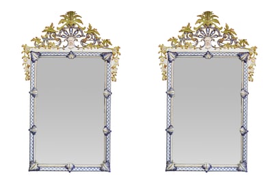 Pair of Sevres Porcelain Mirrors