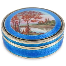 19th C. French Silver Enameled Snuff Box