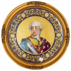 Antique Royal Vienna Louis XV Portrait Porcelain Charger