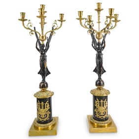 Pair Empire Style Figural Candelabra