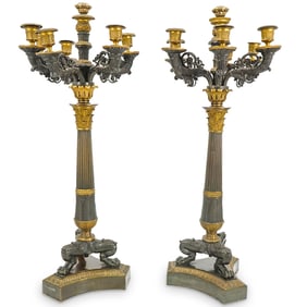 Pair Of Antique French Empire Style Candelabra