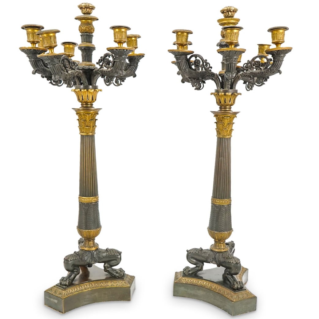 Pair Of Antique French Empire Style Candelabra (1 of 10)
