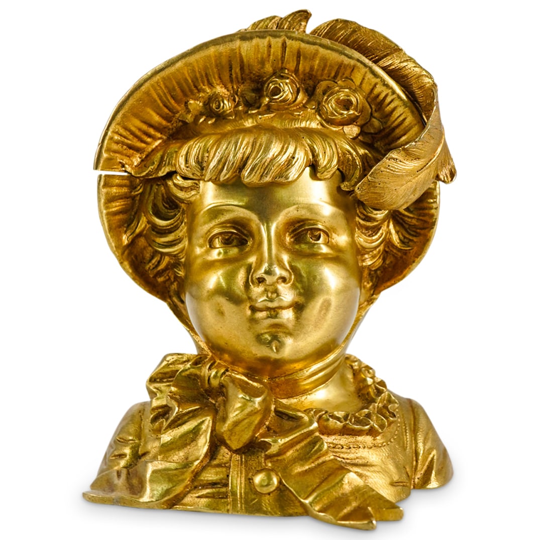 19th C. Gilt Bronze Figural Inkwell (1 of 4)